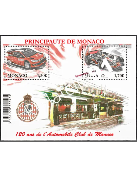 timbres de MONACO - Bloc feuillet n° 95** - Automobile club de Monaco. thématique voitures