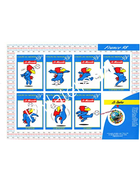 ADH. n°  17a Feuille - (F  3140a) France98 Coupe du Monde Footba