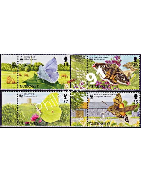 GUERNESEY - n° 739 à 742 -  PAPILLONS