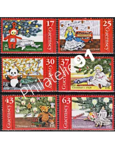 GUERNESEY - n°  796 à 801 ** - Noël - Jouets au pied d'un arbre