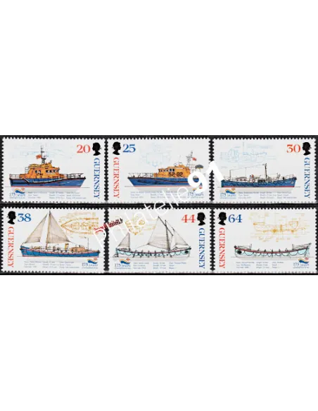 GUERNESEY - n°  812 à 817 ** -  Bateaux - Sauvetage en mer