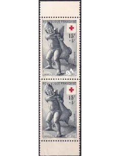 Paire de timbres n° 1049a, issue de carnet, collection timbres France