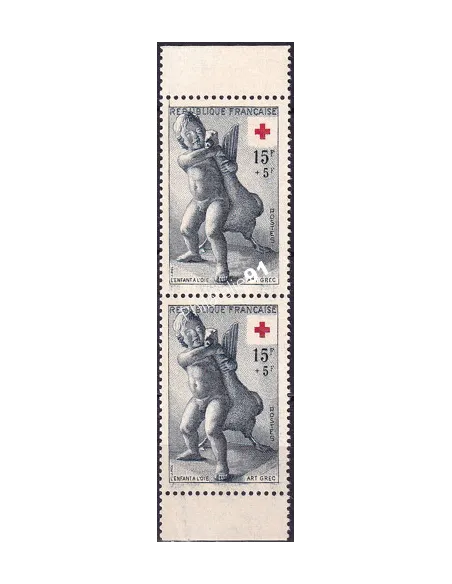 Paire de timbres n° 1049a, issue de carnet, collection timbres France