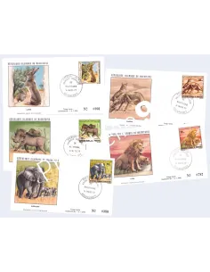 Mauritanie, n° 358 à 362 sur enveloppes 1er Jour, lettres Monde