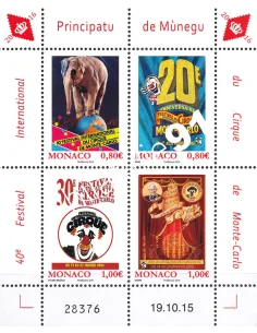 Monaco, Feuille de timbres n° F3011, collection timbres Monaco