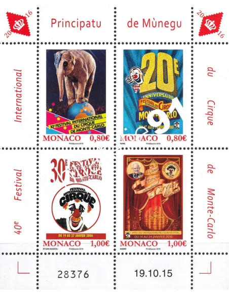 Monaco, Feuille de timbres n° F3011, collection timbres Monaco