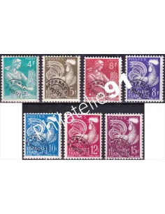 Timbre Préoblitéré n° 106 à 112, collection timbres France