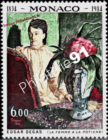 Timbre de MONACO - n° 1455 - "Les Arts" - Edgar Degas. Tableau
