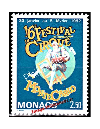 Timbre de MONACO - n° 1753 - Cirque de Monte-Carlo - Clown