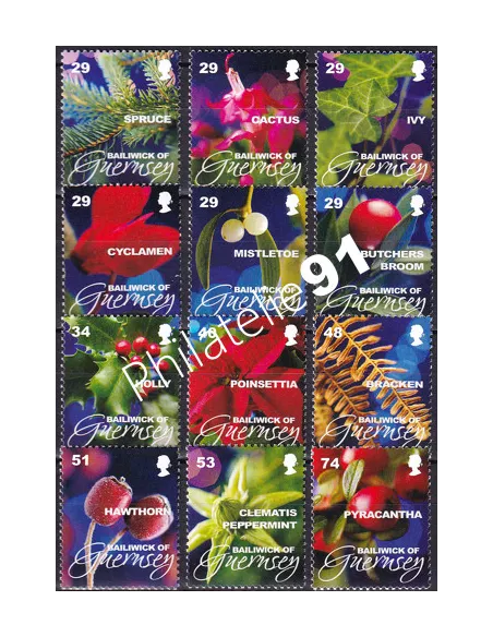Guernesey, n° 1229 à 1240, collection timbres Europe