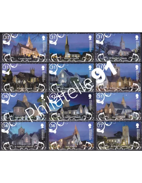 Guernesey, n° 1282 à 1293, collection timbres Europe