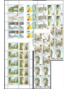 Guernesey, Lot de 5 feuilles pour carnets, collection timbres Europe