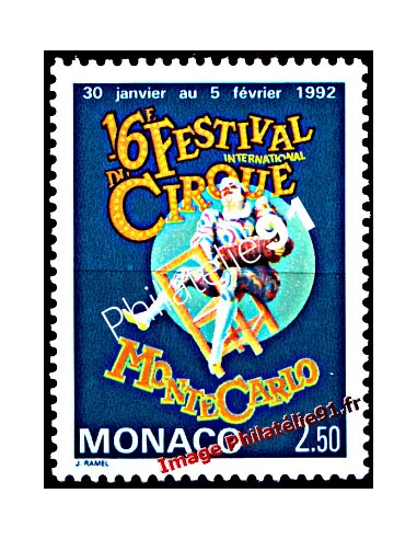 Timbre de MONACO n° 1810 - Cirque de Monte-Carlo - Clown