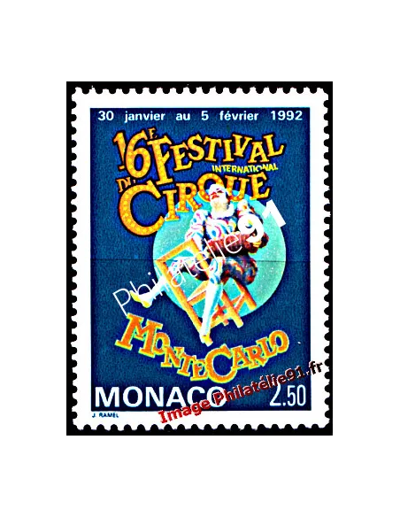 Timbre de MONACO n° 1810 - Cirque de Monte-Carlo - Clown