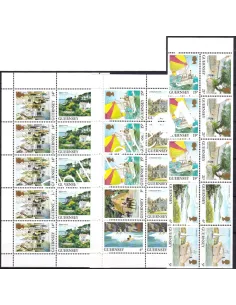 Guernesey, Lot de 3 feuilles pour carnets, collection timbres Europe