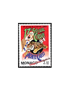 Timbre de Monaco n° 1854 - Cirque de Monte-Carlo - Clown