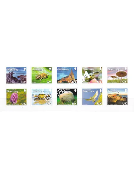 Guernesey, n° 1124 à 1133 en Feuille adhésive, collection timbres Europe
