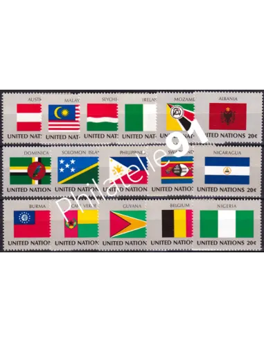 O.N.U. New-York, n° 365 à 380 collection timbres O.N.U.