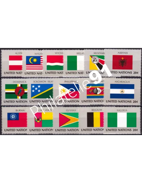 O.N.U. New-York, n° 365 à 380 collection timbres O.N.U.