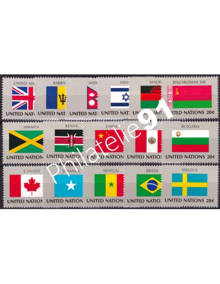 O.N.U. New-York, n° 390 à 405 collection timbres O.N.U.