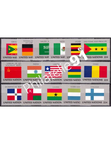 O.N.U. New-York, n° 440 à 455 collection timbres O.N.U.