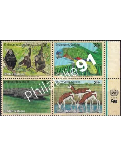 O.N.U. New-York, n° 651 à 654, bloc de 4, collection timbres O.N.U.