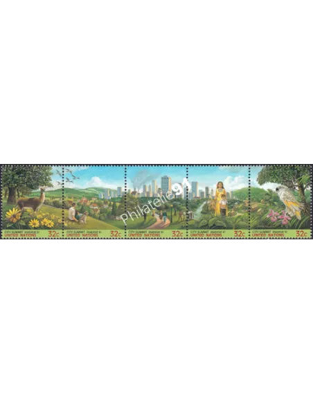 O.N.U. New-York, n° 699 à 703, Bande, collection timbres O.N.U.