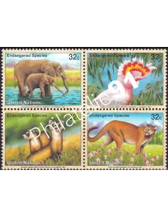 O.N.U. New-York, n° 720 à 723, bloc de 4, collection timbres O.N.U.