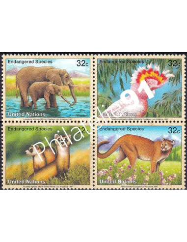 O.N.U. New-York, n° 720 à 723, bloc de 4, collection timbres O.N.U.