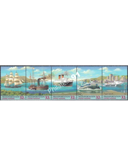 O.N.U. New-York, n° 728 à 732, Bande, collection timbres O.N.U.