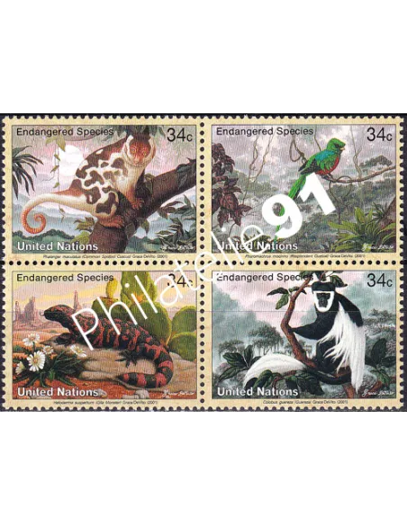 O.N.U. New-York, n° 839 à 842, bloc de 4, collection timbres O.N.U.