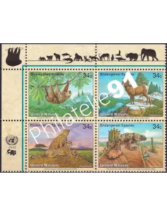 O.N.U. New-York, n° 872 à 875, bloc de 4, collection timbres O.N.U.