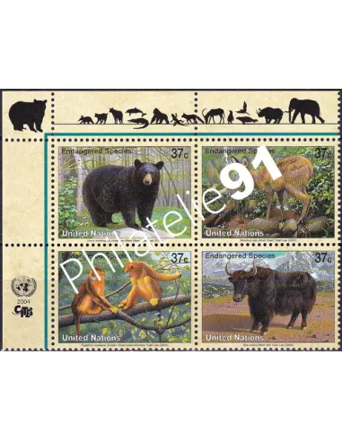 O.N.U. New-York, n° 927 à 930, bloc de 4, collection timbres O.N.U.