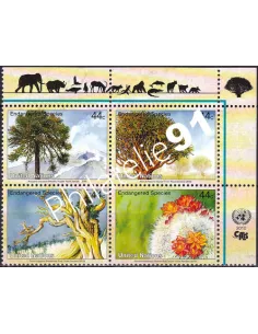 O.N.U. New-York, n° 1162 à 1165, bloc de 4, collection timbres O.N.U.