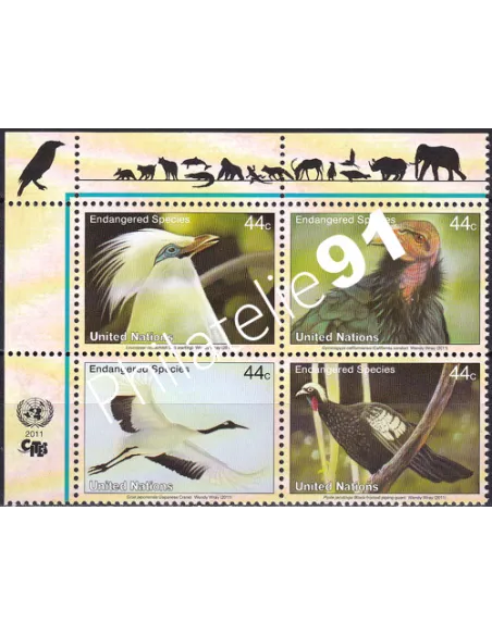 O.N.U. New-York, n° 1250 à 1253, bloc de 4, collection timbres O.N.U.