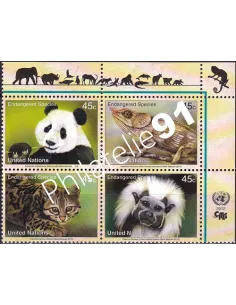 O.N.U. New-York, n° 1277 à 1280, bloc de 4, collection timbres O.N.U.