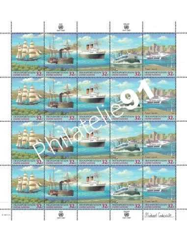 O.N.U. New-York, Timbres n° 728 à 732 en feuille, timbres O.N.U.