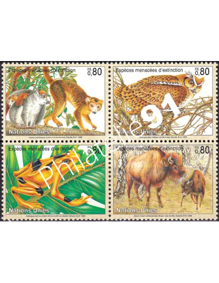 O.N.U. Genève, n° 283 à 286, bloc de 4, collection timbres O.N.U.