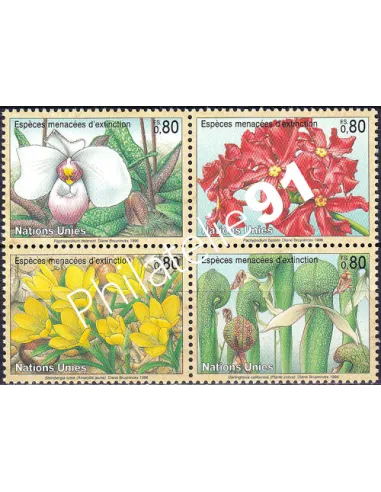 O.N.U. Genève, n° 308 à 311, bloc de 4, collection timbres O.N.U.