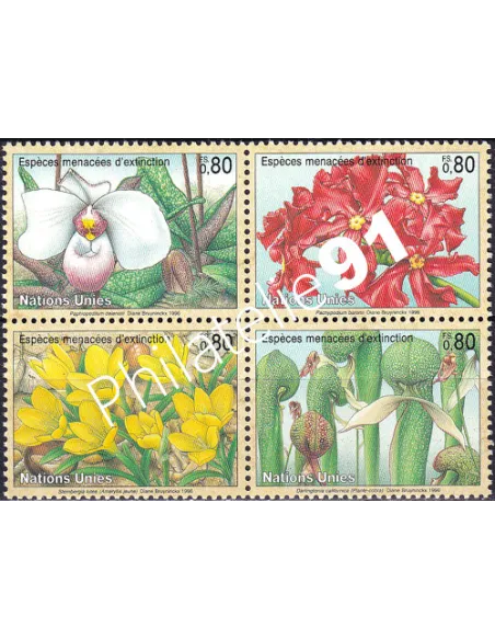 O.N.U. Genève, n° 308 à 311, bloc de 4, collection timbres O.N.U.