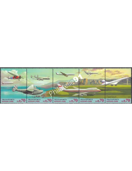 O.N.U. Genève, n° 333 à 337, Bande, collection timbres O.N.U.