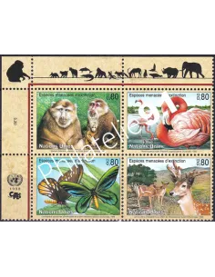 O.N.U. Genève, n° 349 à 352, bloc de 4, collection timbres O.N.U.