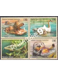 O.N.U. Genève, n° 401 à 404, bloc de 4, collection timbres O.N.U.