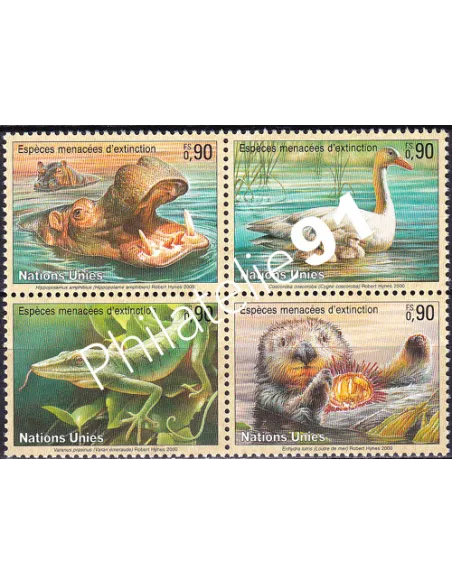 O.N.U. Genève, n° 401 à 404, bloc de 4, collection timbres O.N.U.