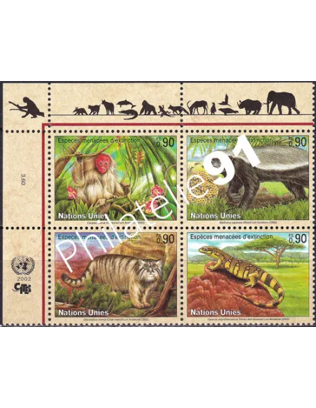 O.N.U. Genève, n° 447 à 450, bloc de 4, collection timbres O.N.U.
