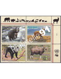 O.N.U. Genève, n° 494 à 497, bloc de 4, collection timbres O.N.U.