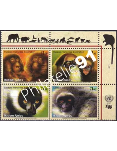 O.N.U. Genève, n° 572 à 575, bloc de 4, collection timbres O.N.U.