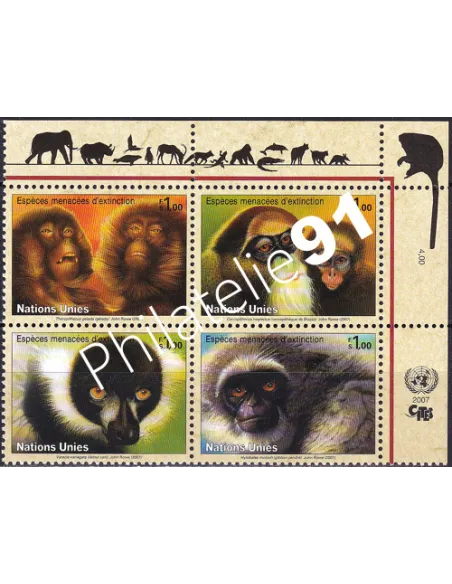 O.N.U. Genève, n° 572 à 575, bloc de 4, collection timbres O.N.U.