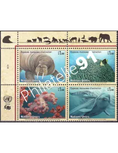 O.N.U. Genève, n° 598 à 601, bloc de 4, collection timbres O.N.U.