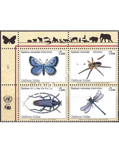 O.N.U. Genève, n° 649 à 652, bloc de 4, collection timbres O.N.U.